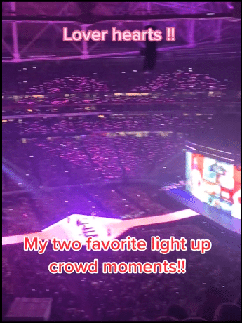 A Heart display experience with the LED bracelets at Taylor Swift's Eras Tour. 