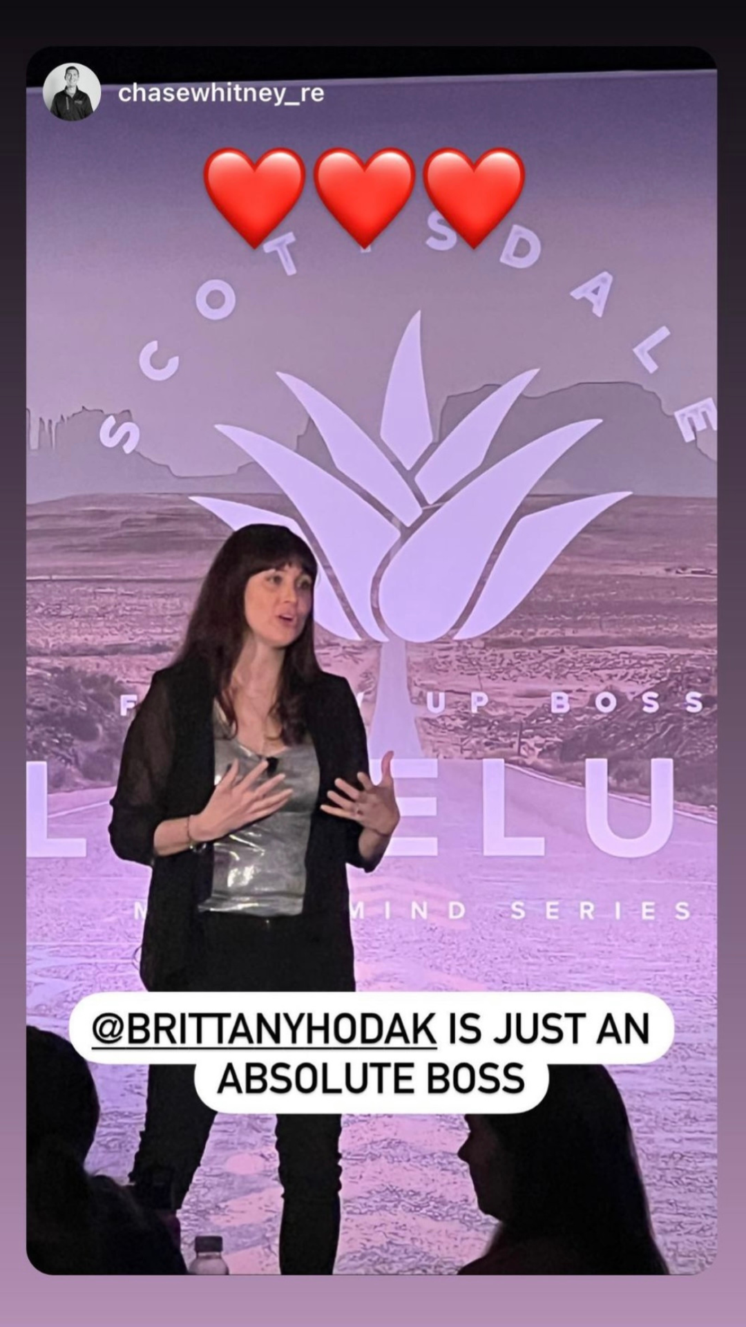 Brittany Hodak speaking at Level Up Mastermind