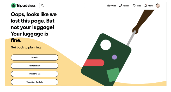 Trip Advisor 404 Page